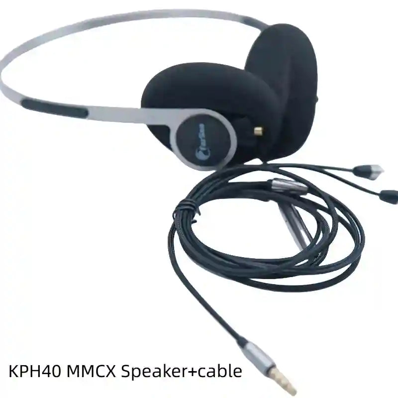 Wired Retro Headphones - Lightweight HiFi Stereo Over Ear Audio 40 mmcx cable silver China Mainland Tidesmit