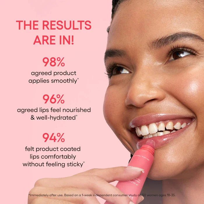 Laneige hydrating lip balm in pink tube, applying smooth, non-sticky, nourishing gloss for natural, healthy-looking lips.