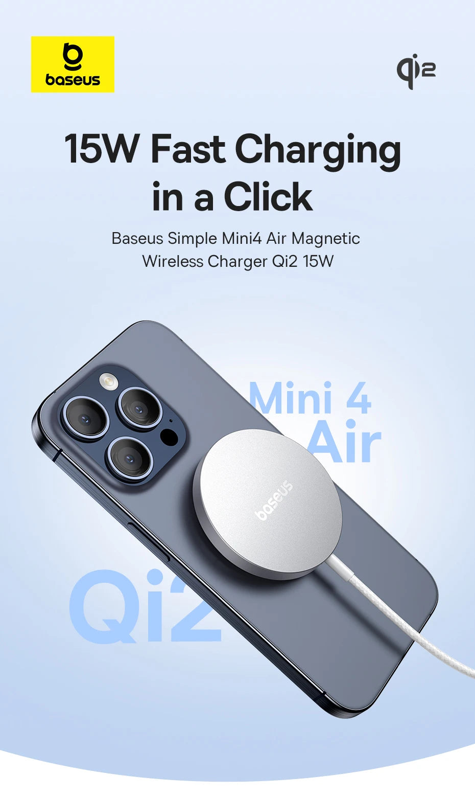 15W Fast Wireless Charger for iPhone 16-13 - MagSafe Compatible Pad Tidesmit
