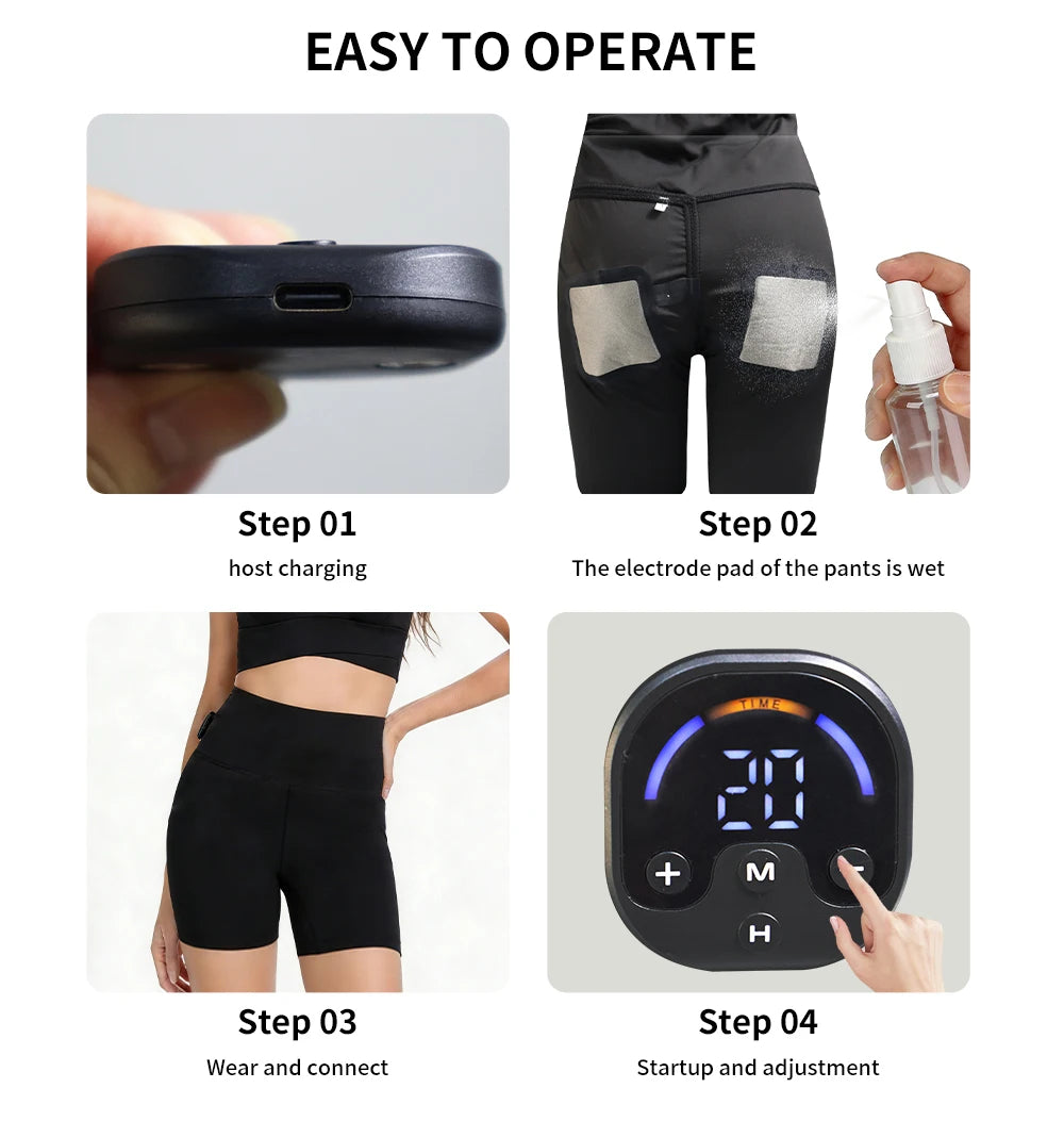 EMS Microcurrent Buttock Lifting Shorts | Yoga Fitness Trainer Body Shaping Massage Equipment Tidesmit