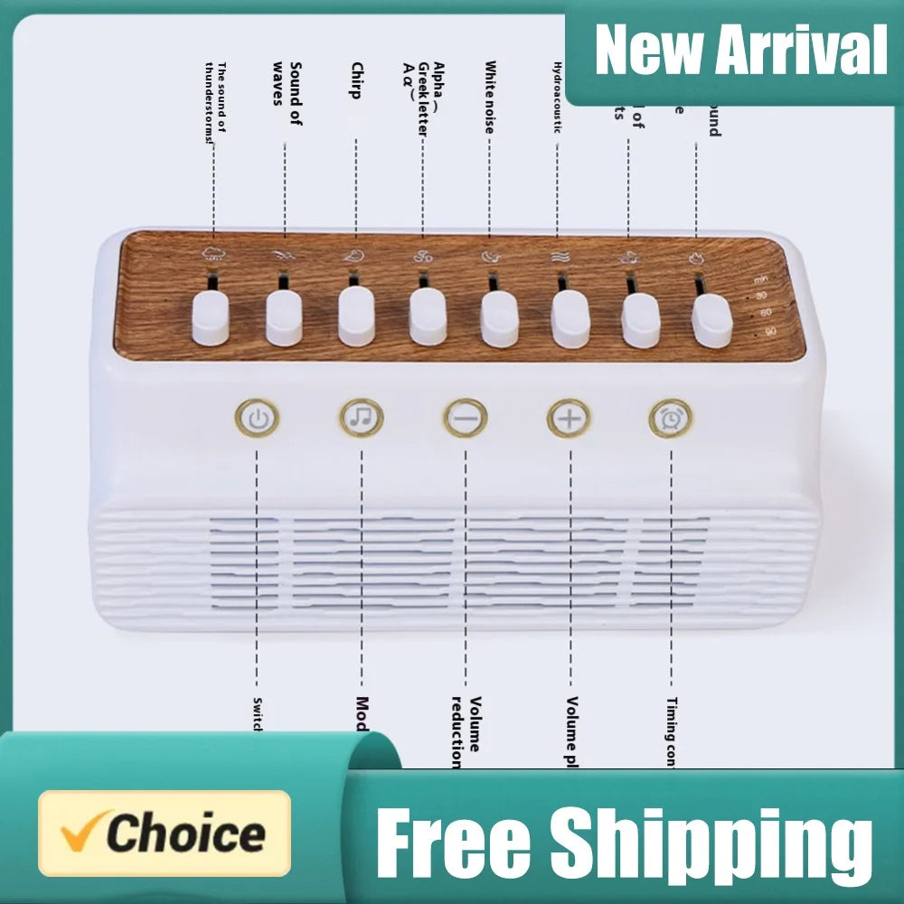 DIY White Noise Speaker Timer Sleep Sound Machine Type-C Rechargeable White Noise Sleep Machines for Bedroom Living Room Bedside