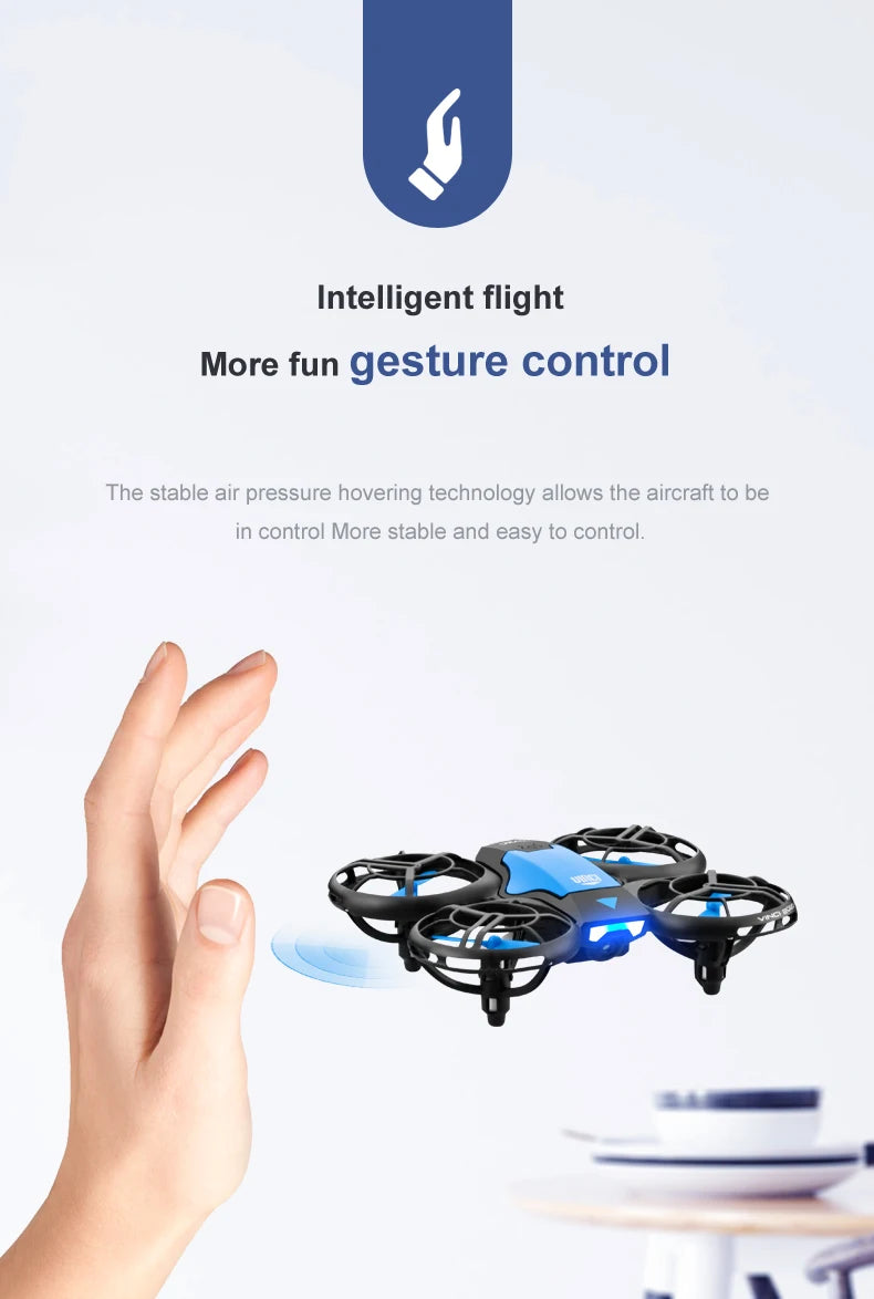 4K Camera Drone for Kids - Gesture Control Foldable Quadcopter Blue Tidesmit