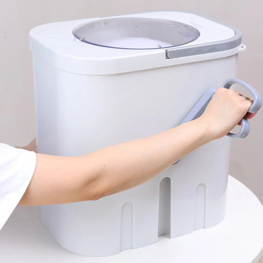 Tidesmit portable manual clothes washer with drain hose for compact RV camping and dormitory laundry, side view.