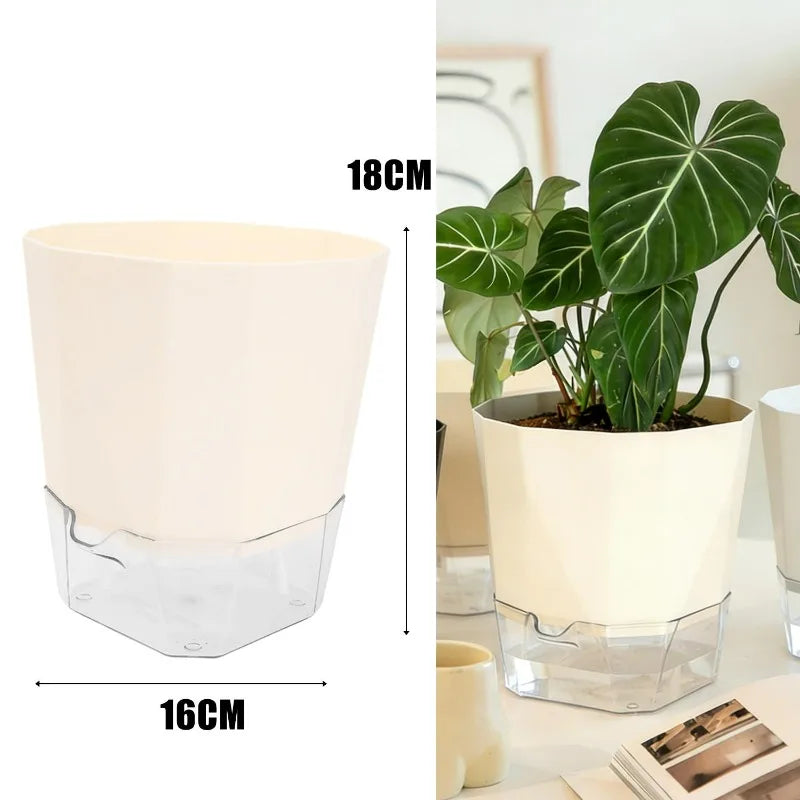Self Watering Plants Pots Lazy Hydroponic Flower Preventing Drought Flowerpot with Injection Hole Indoor Outdoor Garden Supplies