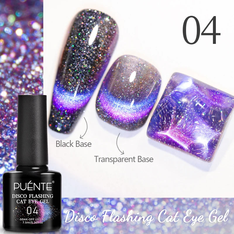 Cat Eye Magnetic Gel Polish 7.5ml - Professional Long-Lasting Nail Art Permanent Makeup Machines Disco Flashing Cat 4