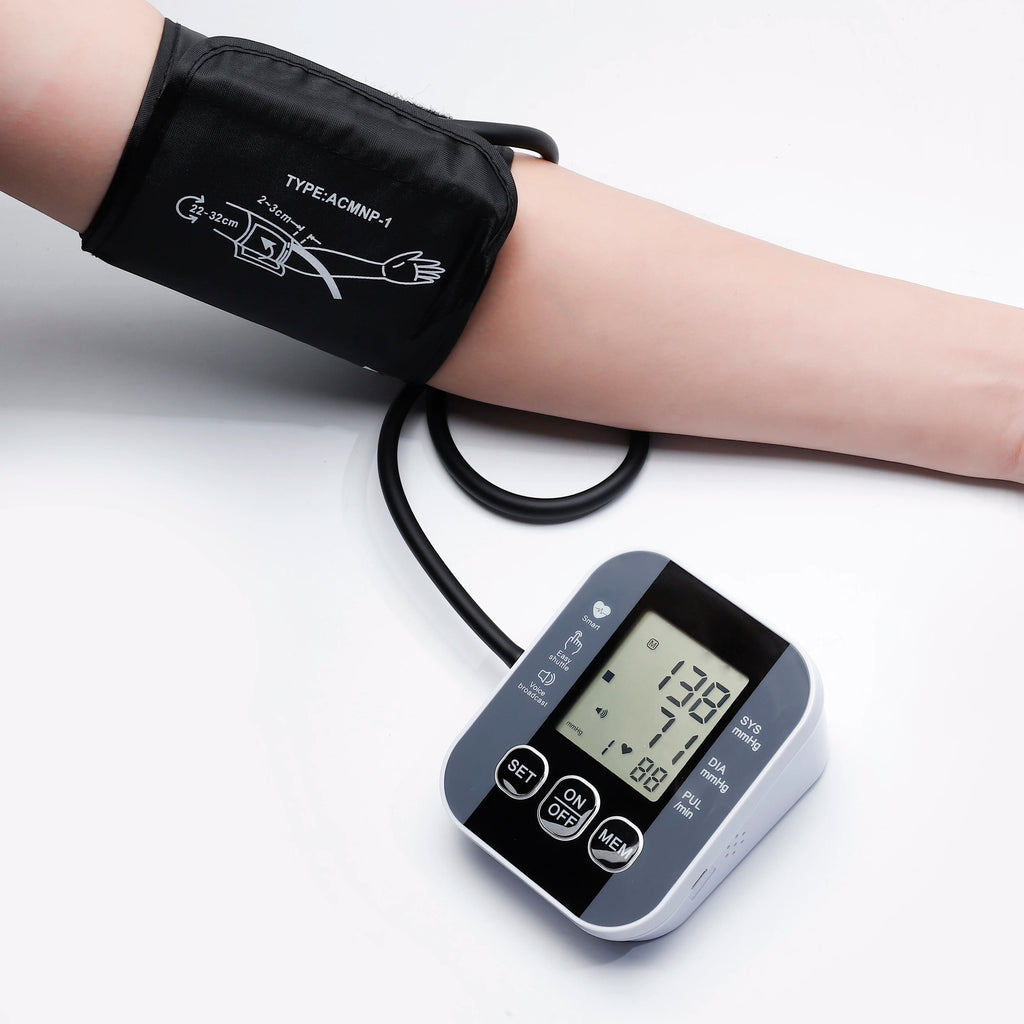 Voice BP Sphygmomanometer Heart Rate Pulse Tonometer Russian / Arabic / Spanish / Portuguese Voice Arm Blood Pressure Monitor