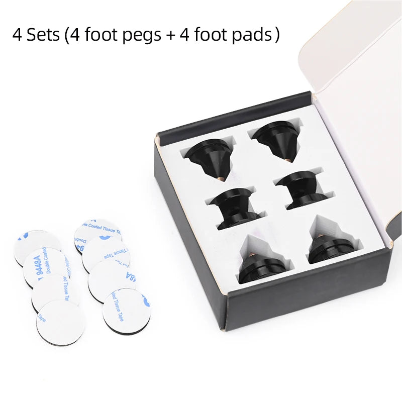 ERUMPENT 4PCS HiFi Speaker Stand Feet Foot Pad High Quality Shock-absorbing Pins Aluminium Alloy Metal Foot Pads for Sound Box