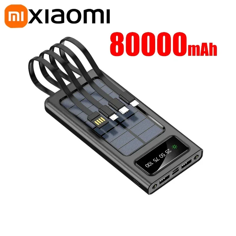 Tidesmit 200000mAh Solar Power Bank - Fast Charging Portable Charger Black 80000mAh Tidesmit