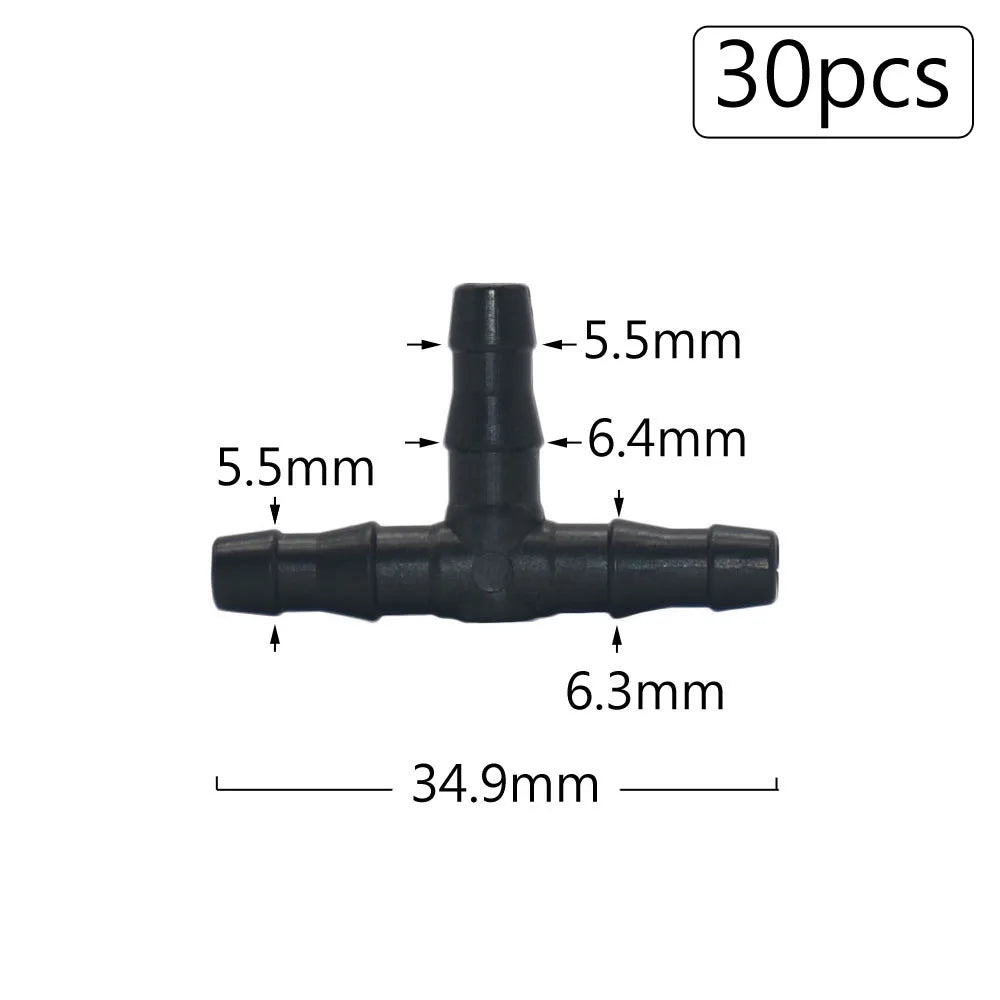 Irrigation Dripper Sprinkler Connector 1/8" 1/4" Hose Barb Tee Elbow Water Pipe Repair  Fitting Garden 3/5 4/7mm Tube Coupler