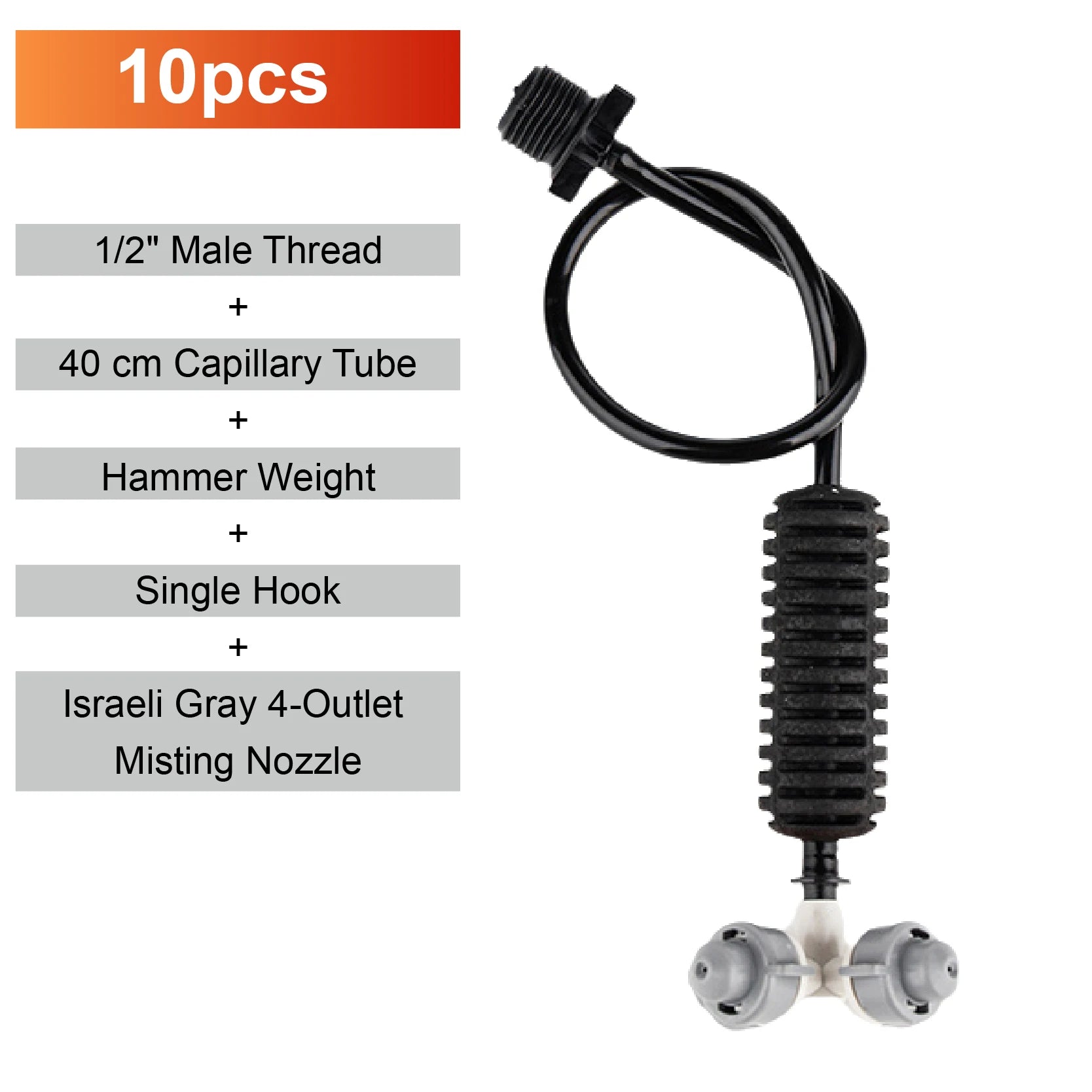 360 Degree Rotating Irrigation Sprinkler Misting Nozzle Hanging Spray Greenhouse Cooling Dust Suppression System
