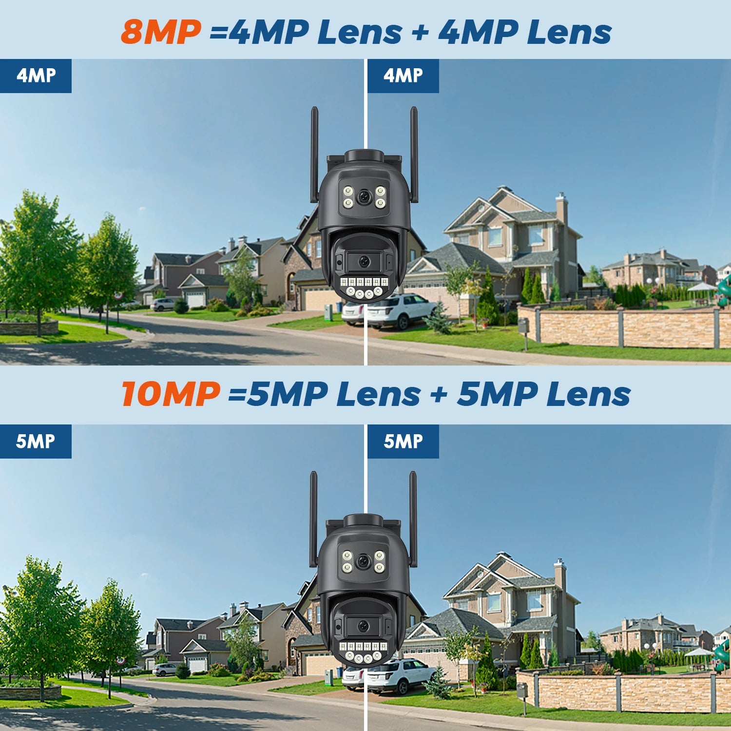 10MP PTZ IP Camera 8MP 5K Outdoor Dual Lens Dual Screen 5G WIFI Camera AI Tracking Security Protection CCTV Surveillance Camera
