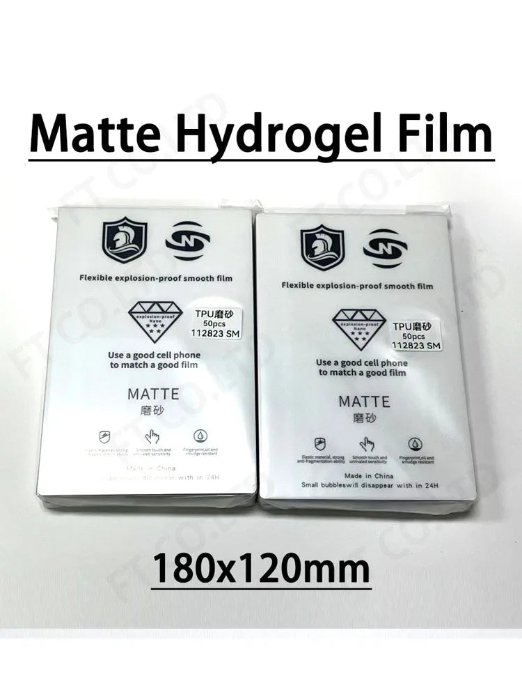 50Pcs Protector Hydrogel Film Airbag Bulletproof Moible Phone HD Privacy Matte UVRAY TPU Sheet for Auto Cutter Plotter Machine