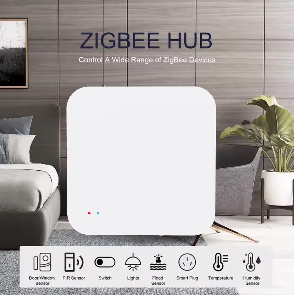 ZigBee Smart Hub Gateway for Alexa and Google Home - Wired or Wireless Tidesmit