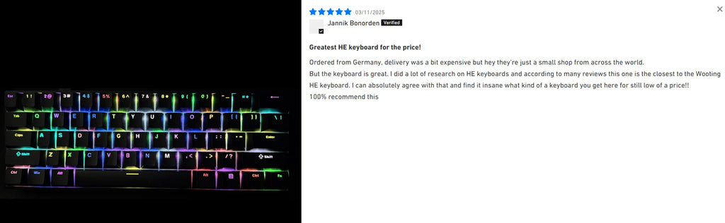 MCHOSE ACE68 Magnetic Keyboard Wired Mechanical Gaming 0.01mm RapidTrigg 8000Hz SOCD/Rs 0.125ms 128K Sampling Rate for Logitech