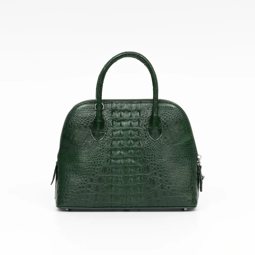 2024 Large Crocodile Leather Women's Bag Fashion Bowling Lady Handbag Genuine Leather Shuolder Crossbody Bag Travel Shell Bag 45