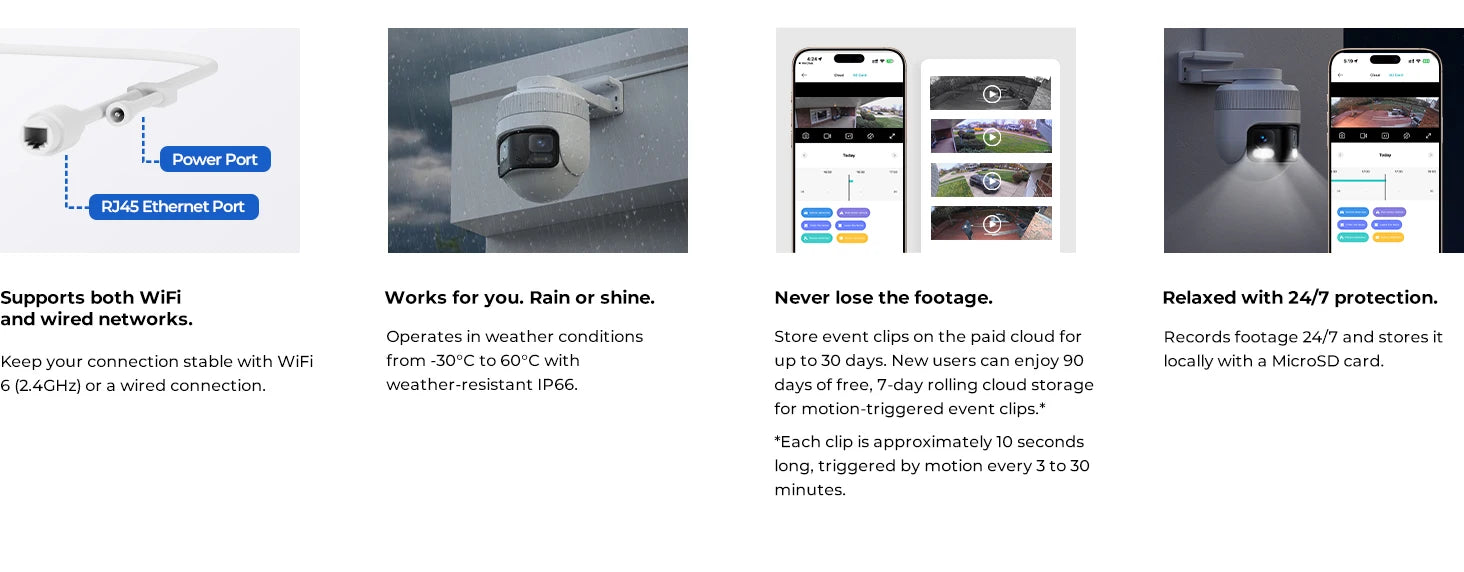IMILAB EC6 Panorama WiFi Security Camera 6MP 180° Panorama AI Human Detection PTZ Color Night Vision Compatible with Xiaomi Home