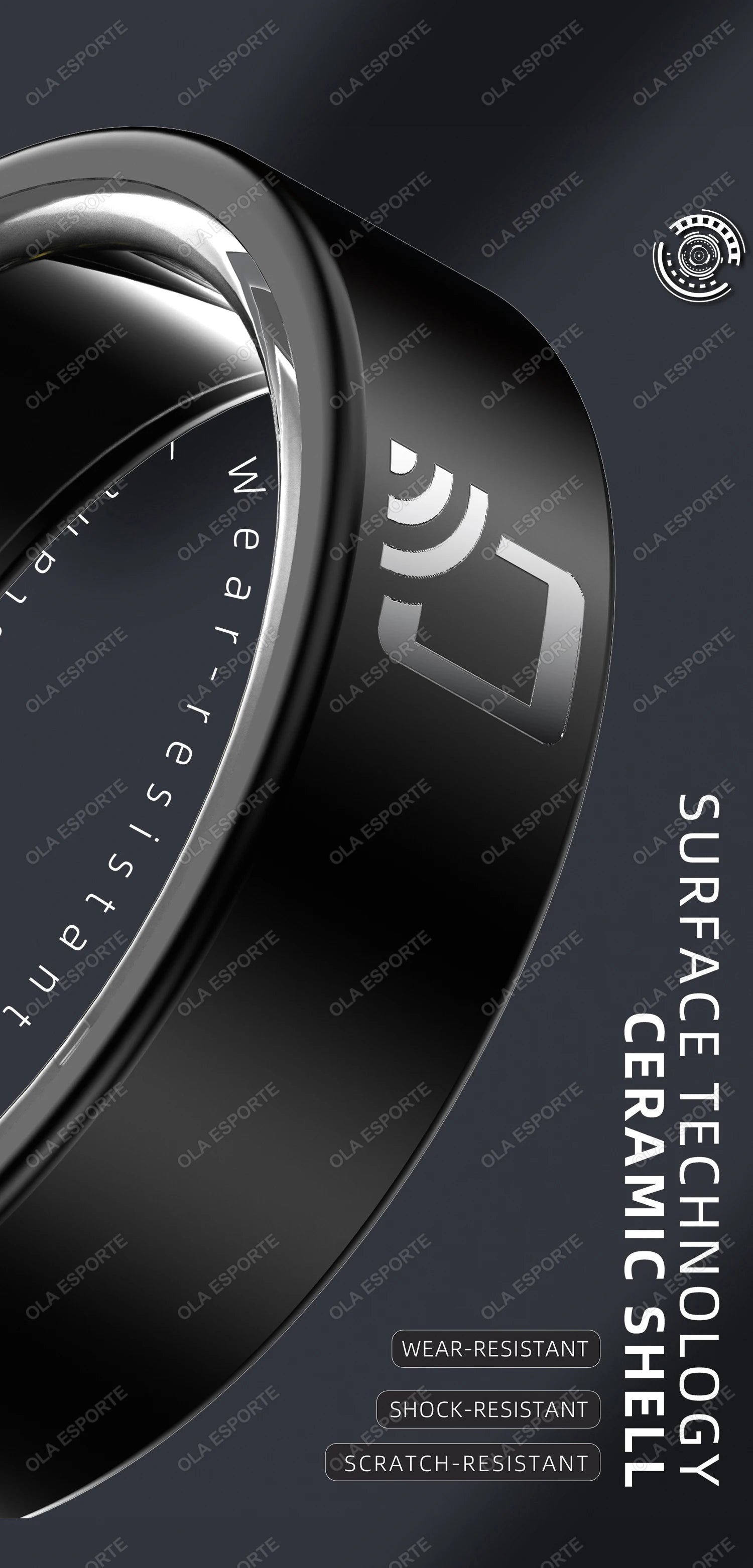 Tidesmit Smart Health Ring: NFC Fitness Tracker & Heart Rate Monitor Tidesmit