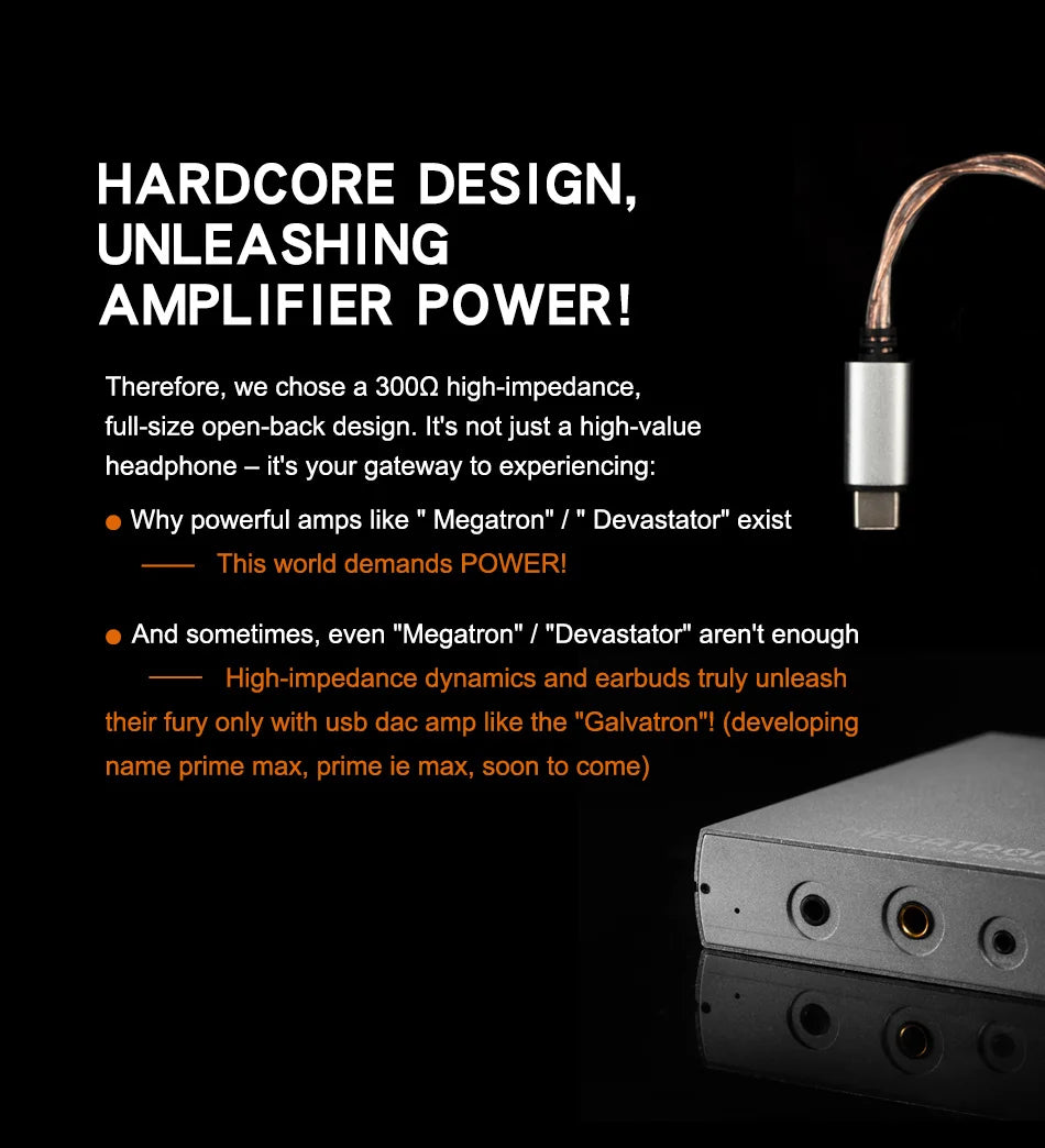 Open-Back Headphones 300 Ohms HiFi Audio Monitor by Tidesmit Tidesmit