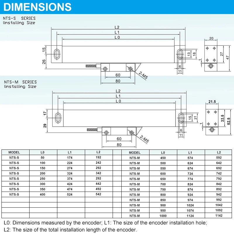 Ultra-accurate Dro NT800-3 NT800-2 Set AC90-260V&50-1000mm Linear Glass Scale Encoder Digital  Ruler for Lathe Milling Machines