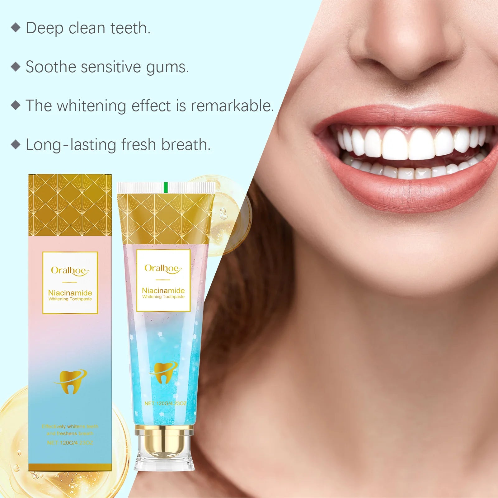 Tidesmit Niacinamide whitening toothpaste for stain removal and fresh breath oral care