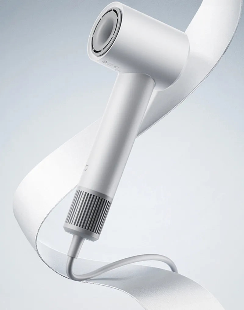 Xiaomi Mijia H501 SE white high-speed hair dryer with 110,000 RPM motor for professional, fast hair drying.
