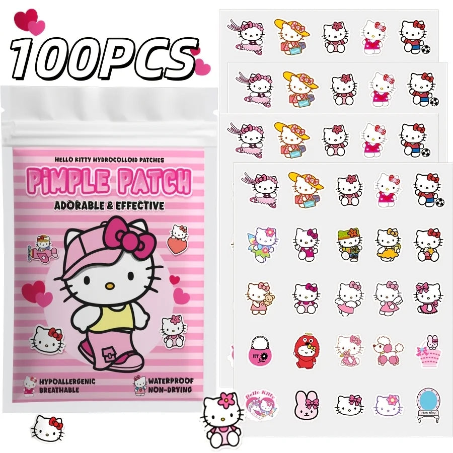 25/50/100PCS Sanrio Hello kitty Cartoon hydrocolloid acne patch - facial decorative sticker - covers blemishes and acne scars.