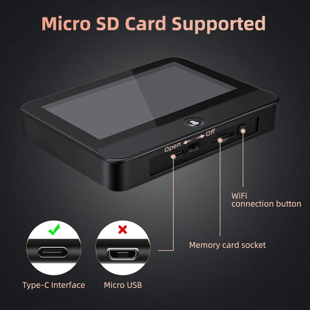 New 2K Tuya Smart Cat Eye 3MP Camera House Door Peephole 4.3 inch Doorbell Camera IPS Screen 120 ° Wide Angle Radar WiFi