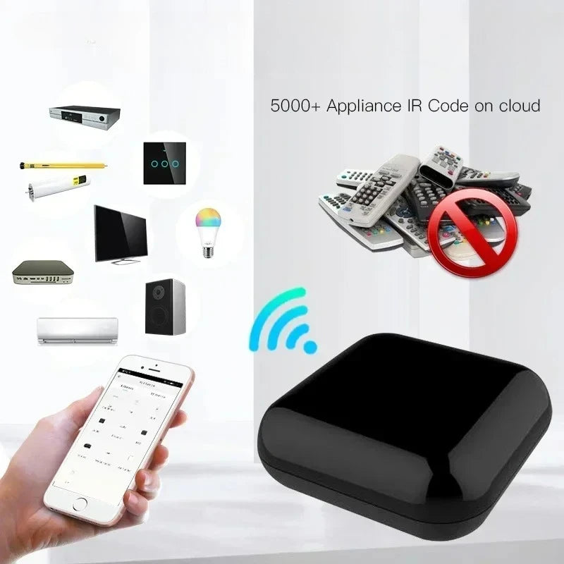 WiFi RF IR All-In-One Smart Universal Remote Controller, RF Appliances Tuya Smart Life App Voice Control with Alexa Google Home