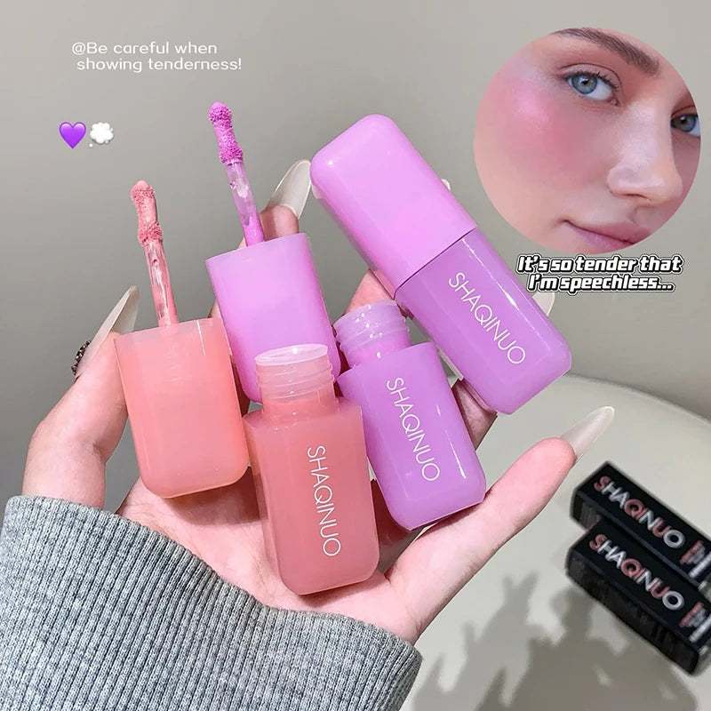 Tidesmit Soft Matte Liquid Blush in peach pink and violet for natural bright face makeup and waterproof finish
