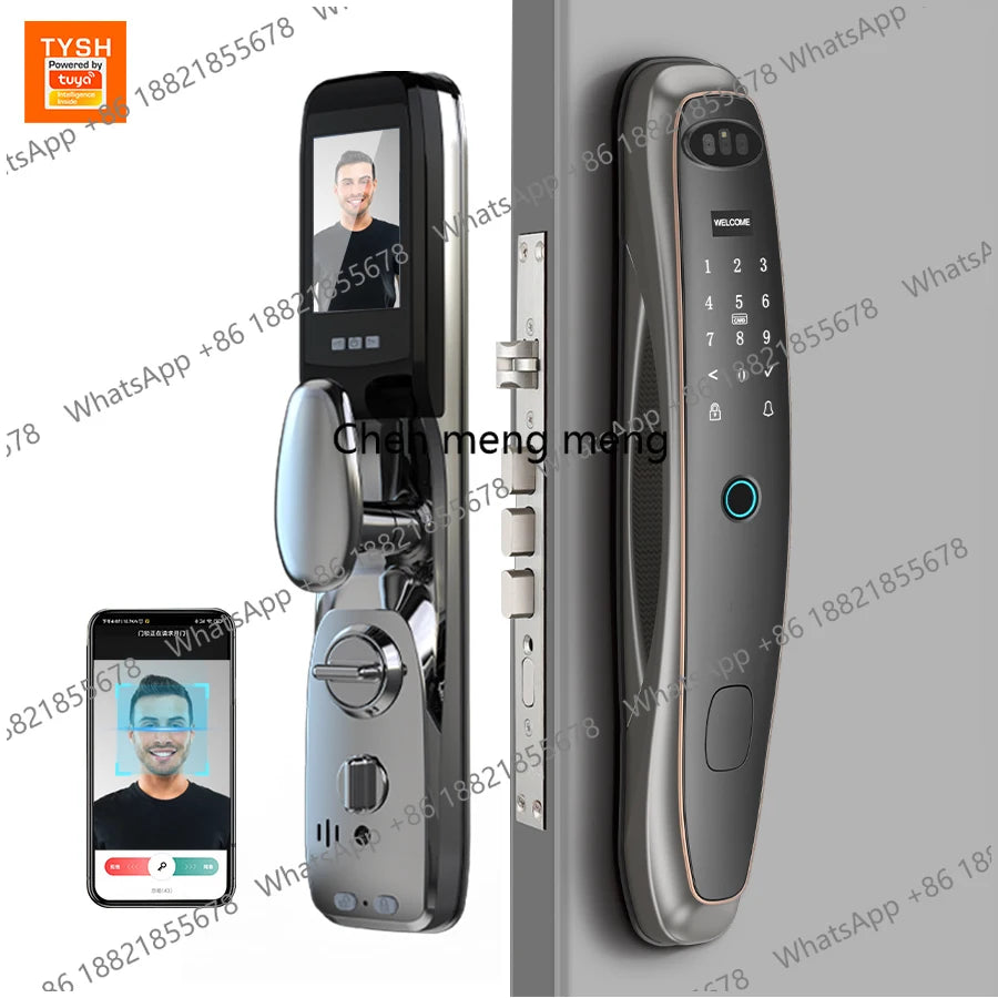 WiFi Camera Smart Lock 3D Face Recognition Digital Fingerprint Electronic Tuya Smart Door Lock APP/Key/Card