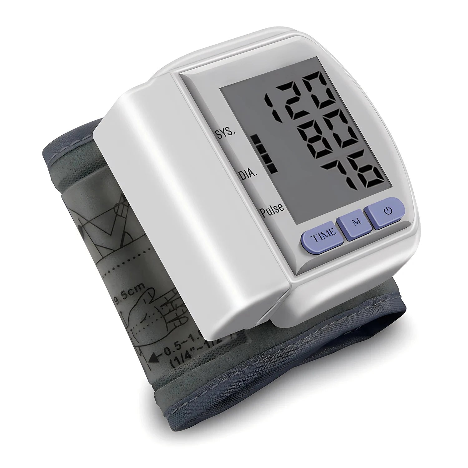 Portable Wrist Blood Pressure Monitor Automatic Digital Sphygmomanometer Detects Heart Rate Pulse BP Monitor