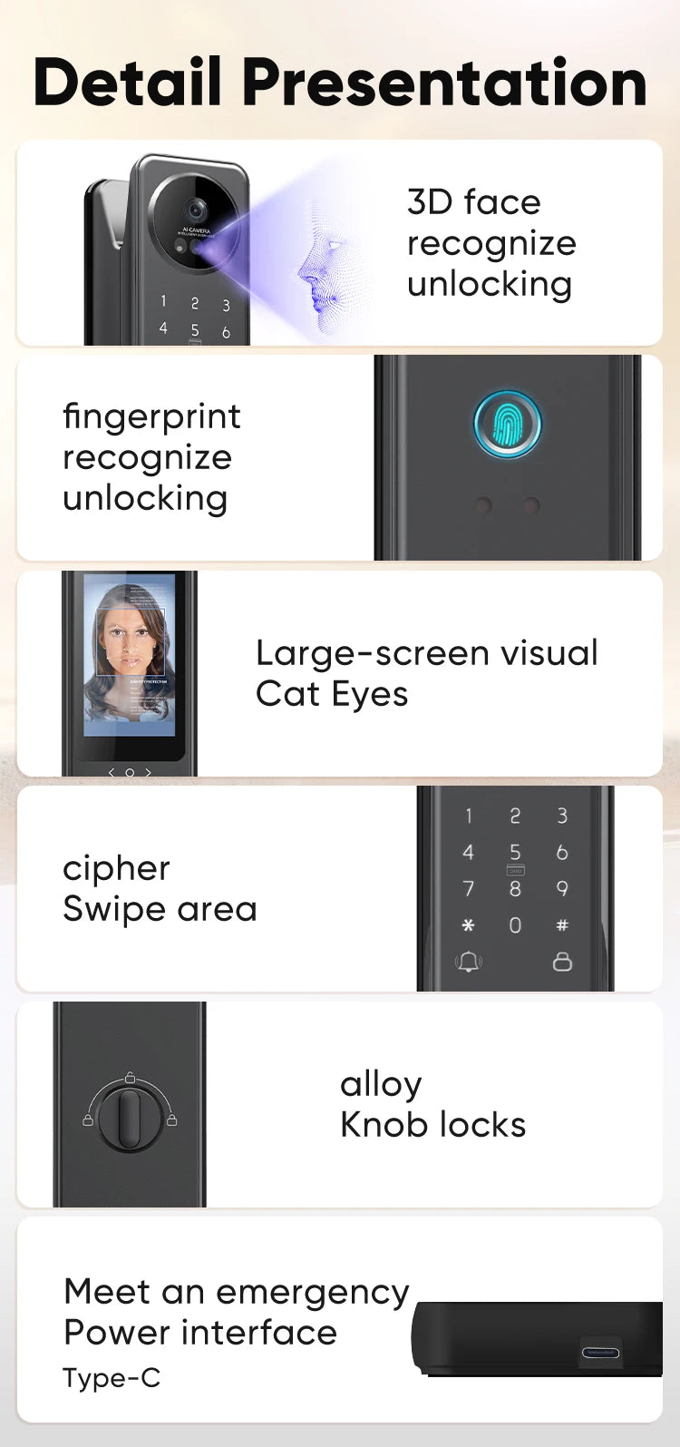 New Redesign Technology Cerradura Digital Finger Print Palm Vein Smart Door Lock With Camera And Fingerprint
