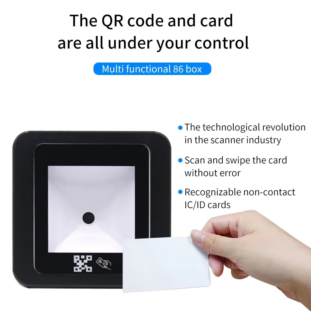 QR Code RFID Reader 125khz EM 13.56mhz MF Access Control Card Reader Scanner USB/Wiegand/ RS232/485 2D QRCode BarCode Scanner