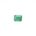 Green emerald-cut octagon loose gemstone, rectangular facets with bright luster