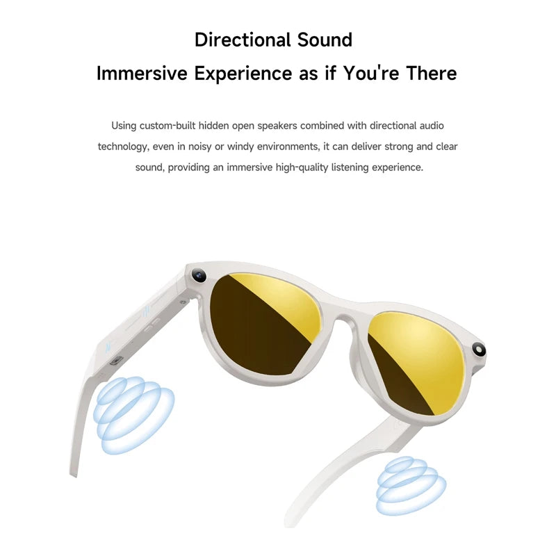 AI Smart Glasses with Bluetooth Calling & Real-Time Translation - Black Tidesmit