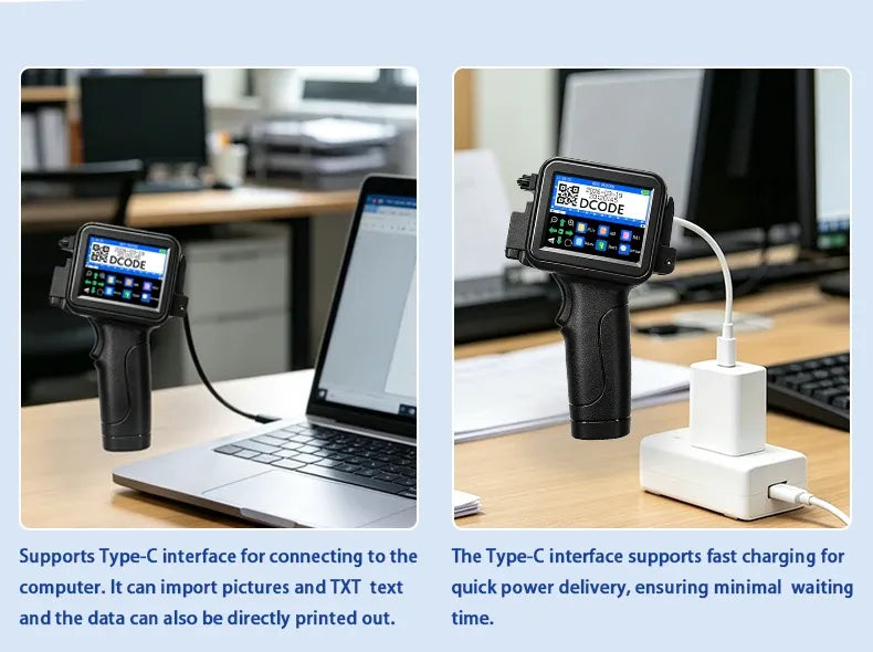 DCODE XTMINI 12.7mm Handheld Inkjet Printer Portable Printers Text QR Barcode Batch Number Logo Image Date Printing Machine