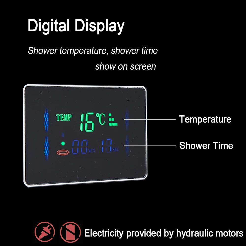 LED Light Shower Faucet Bathroom SPA Massage Jet Shower Column System Waterfall Rain Shower Panel Bidet Sprayer Tap