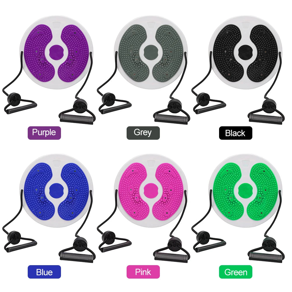 Waist Twisting Disc with Resistance Bands & Magnetic Foot Massage Body Shaping Massage Equipment Tidesmit