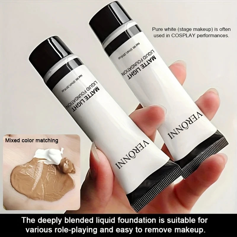 Tidesmit white toning liquid foundation texture close-up showing water-resistant matte finish for Halloween makeup