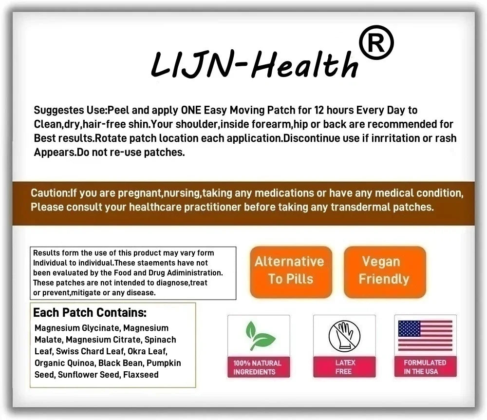 30 Patches Magnesium Triple Complex Transdermal Patches Glycinate, Malate & Citrate - Support Calm, Restful Mood & Muscle