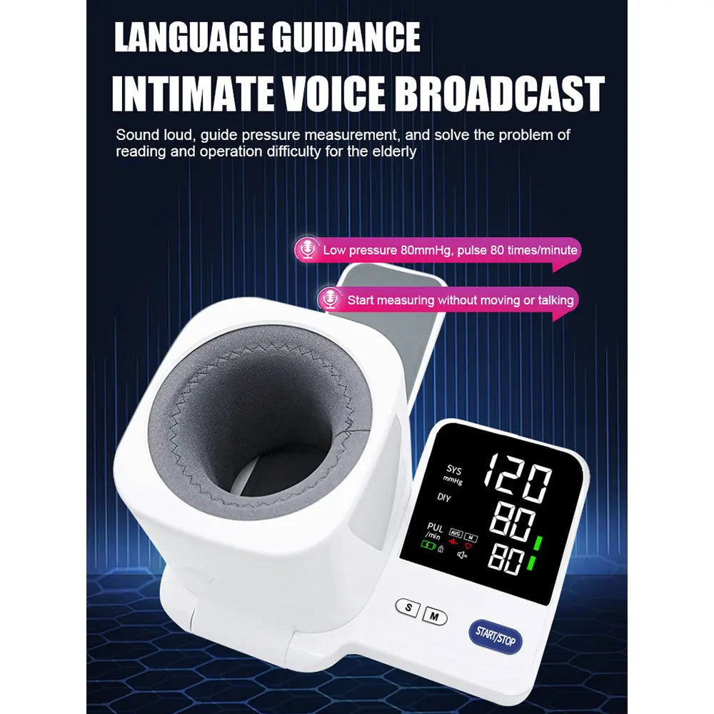 Desktop Blood Pressure Monitor, No Installation Required, Large LCD Backlit Display, Easy Home Use for Adults