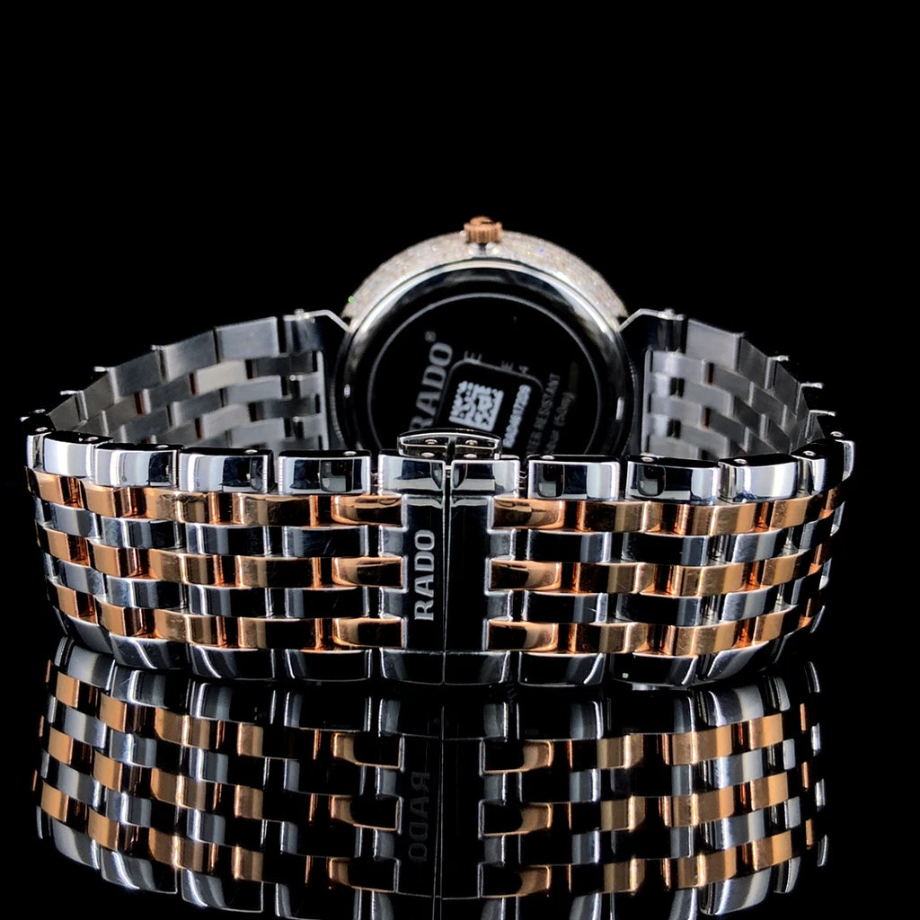 Branded Luxury Men's Rose Gold Mechanical Watch Stainless Steel Case 40mm Glass Dial Analog ETA Movement Diamond Bezel 20mm Band