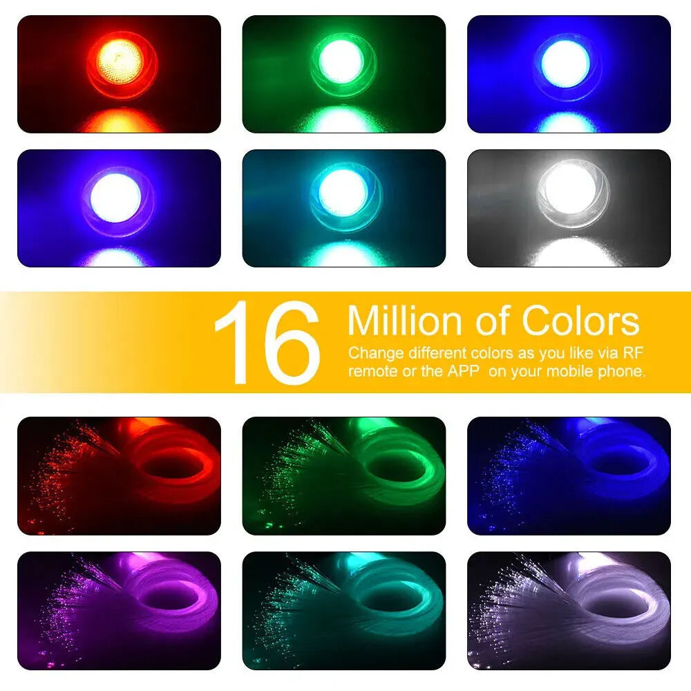 Car Starry Sky Light Kit 16W RGB - DIY Fiber Optic Ceiling Lamp Tidesmit