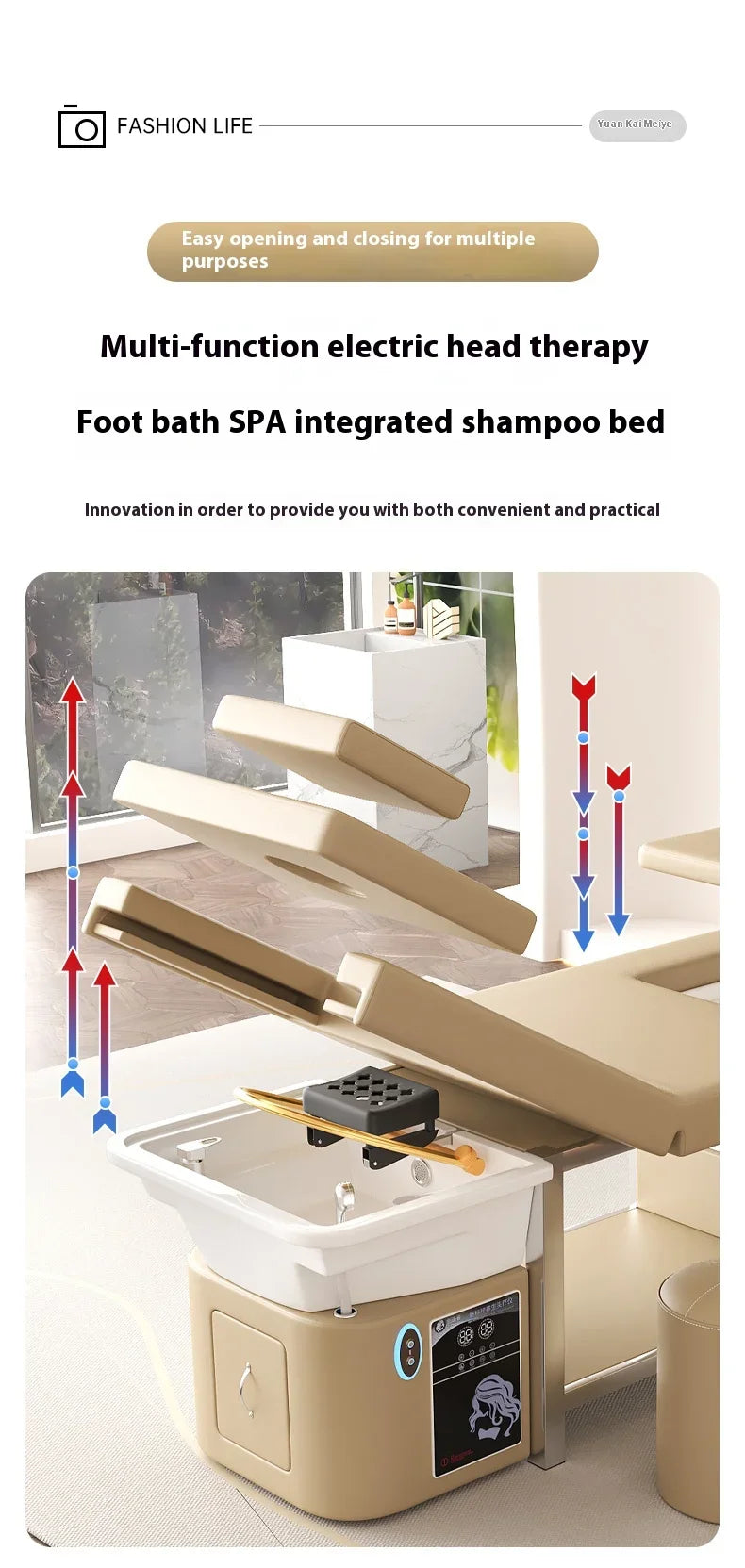 Electric Shampoo Massage Bed | Professional Head Therapy Spa Unit Massage Chairs Tidesmit