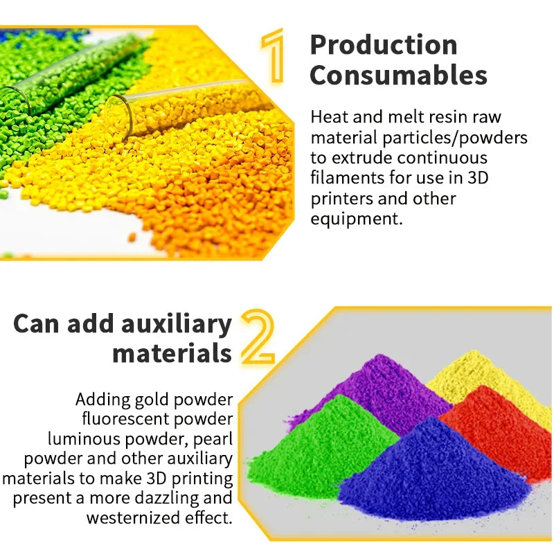 PLA-CF PETG-CF HT400 Bumblebee Extruder 3D Priting Filament Extrusion Machine Desktop Extruder Machine for DIY and Small Factory