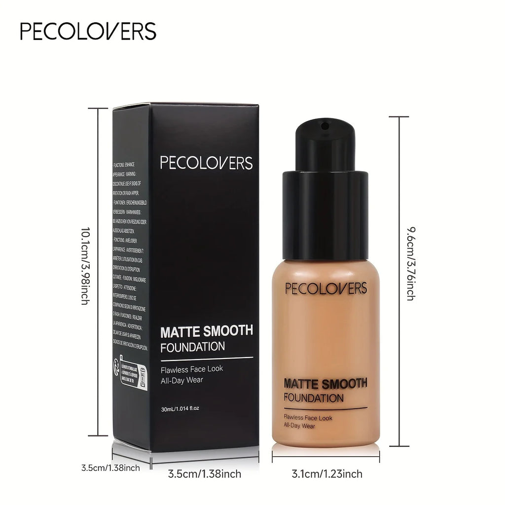 Tidesmit Matte Smooth Foundation liquid texture close-up showing full coverage multi-tone makeup for all skin types