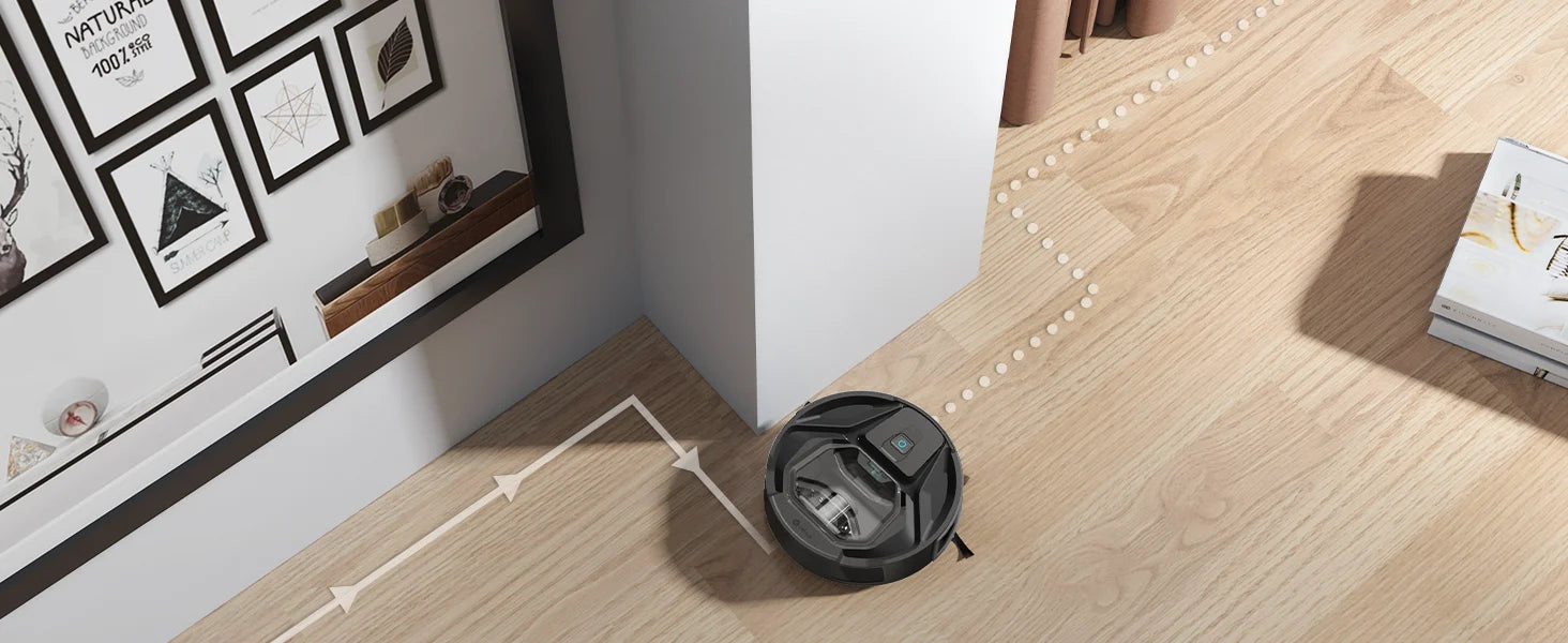 Tidesmit Lefant M320 robot vacuum with 6000Pa suction and carpet detection cleaning a hardwood floor