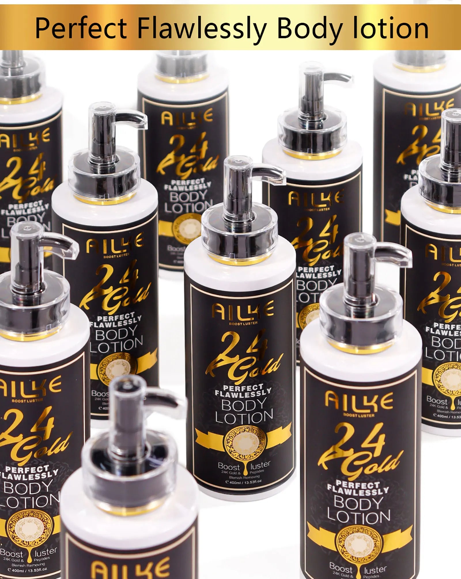 AILKE 24k Gold Perfect Flawlessly Body Lotion, Whitening, Inhibit Melanin, Moisturizing, UV Protect, With Nicotinamide Vitamin C