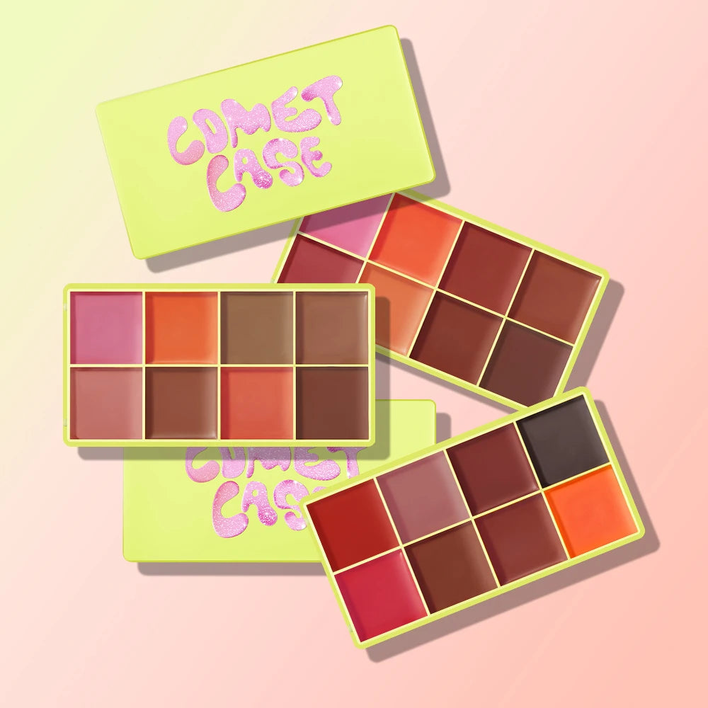 Tidesmit 8 color cream highlighter palette for face makeup with shimmer waterproof finish and brightening effect