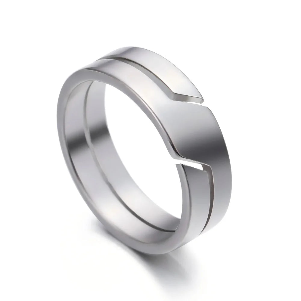Stainless Steel Couple Health Monitor Rings - Durable Wellness Wearable silver Tidesmit